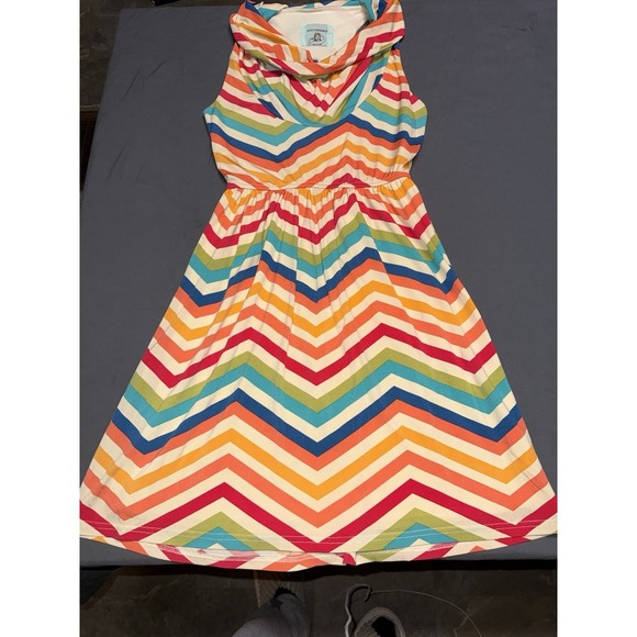 Judith March Dresses & Skirts - Judith March Rainbow Chevron Stripe Cowl Neck Dress Size S Style# 473D-9